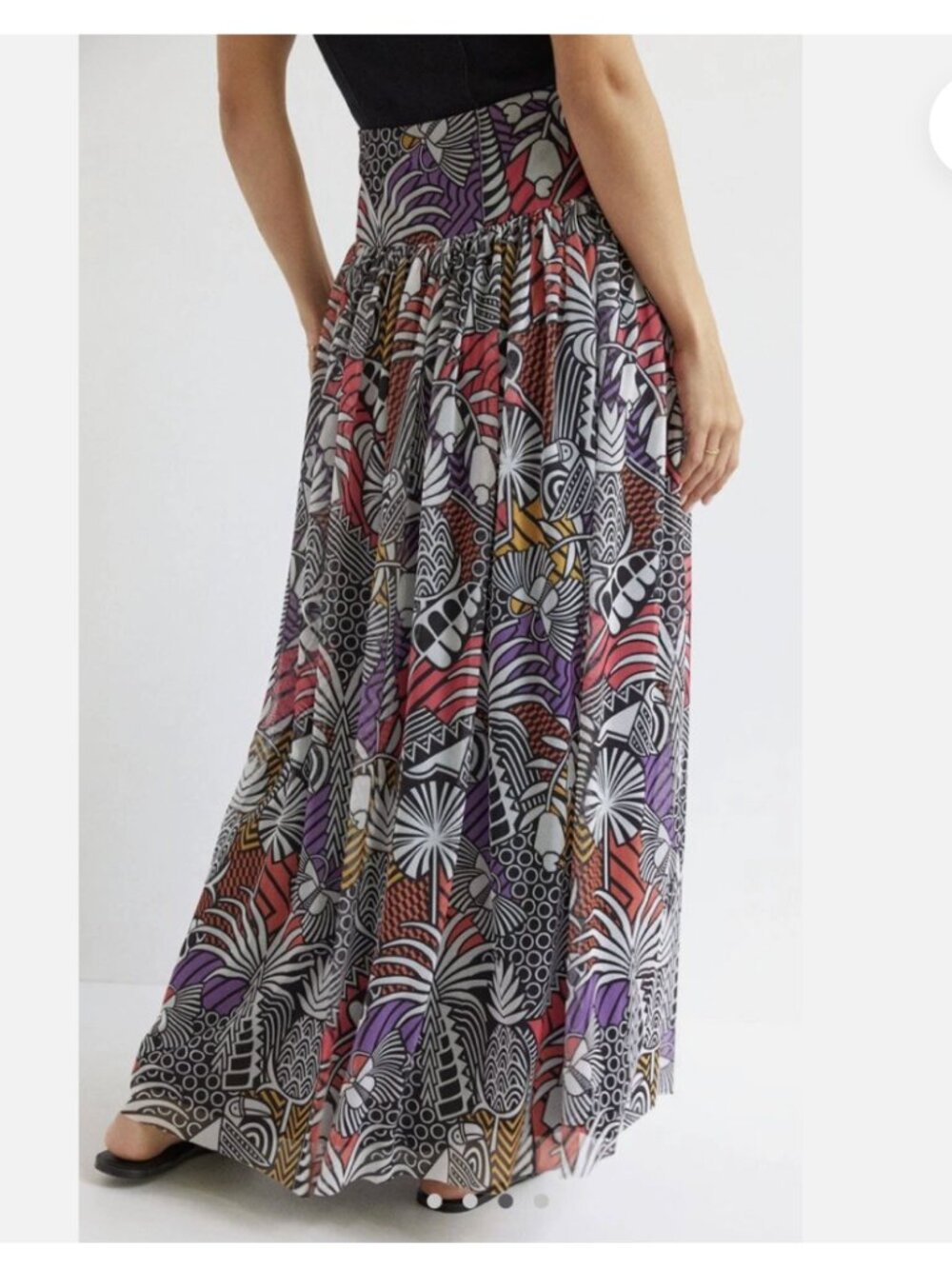 Anthropologie Farm Rio Maxi Skirt Nouveau Color Size M NWT - Picture 4 of 12